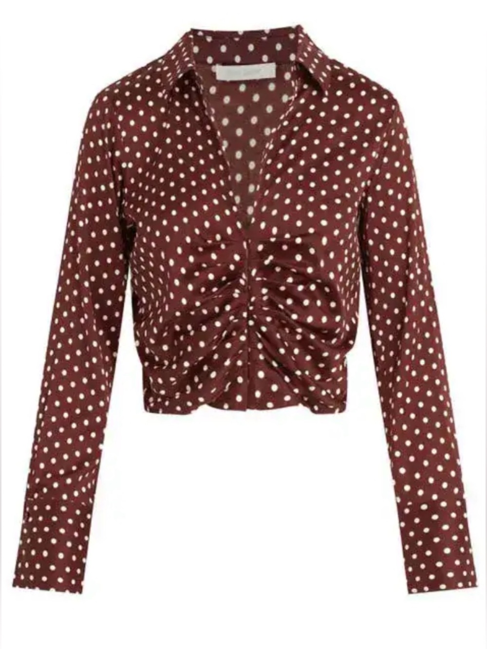 Favorite Daughter The Ruby Polka Dot Ruched Long Sleeve Top Size Small